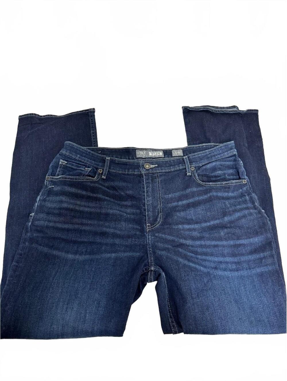 BKE Tyler Men Straight Denim Jeans Dark Wash Blue Stretch Size 40R 40x32